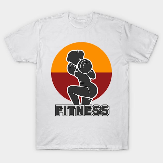 Fitness club emblem with training athletic woman T-Shirt by devaleta